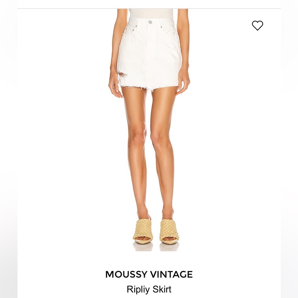 Moussy Vintage - Ripliy White Jean Skirt (s28)
